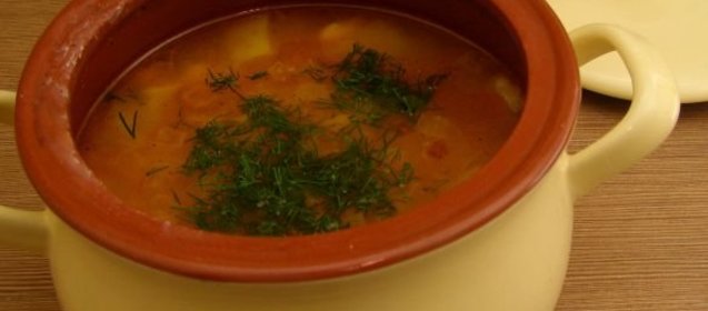 Фасолевый суп в микроволновке