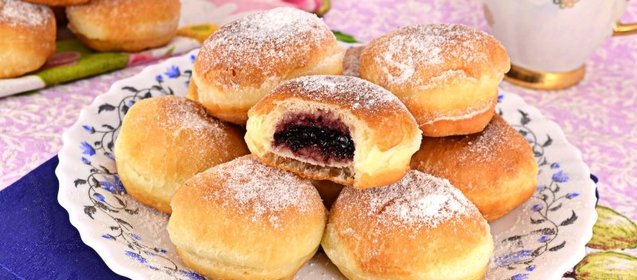 Дрожжевые пончики с начинкой