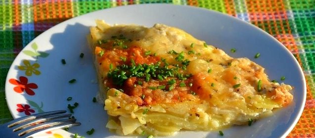 Картофельный гратен в микроволновке