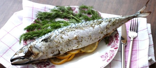 Скумбрия запеченная в микроволновке