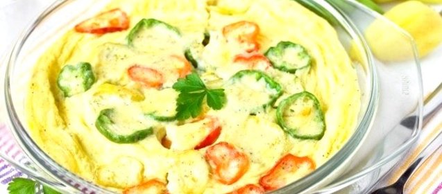 Омлет с пармезаном и сладким перцем в микроволновке