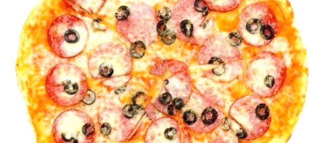 Пицца с колбасой в микроволновке