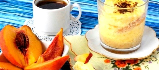 Персиковый чизкейк в микроволновке