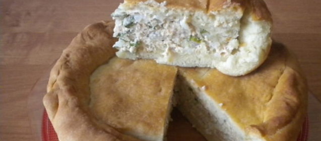 Рыбный пирог в микроволновке