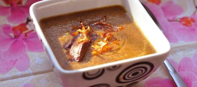 Крем-суп с печенью и грибами