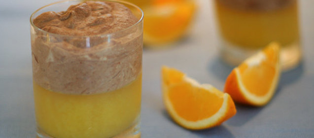 Апельсиновое желе с шоколадным муссом