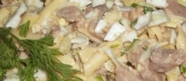 Салат из печени трески (минтая) с сыром