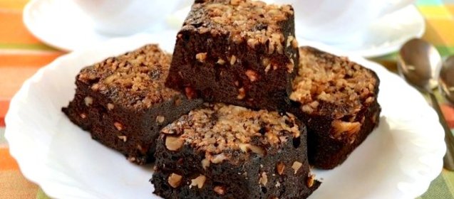 Постные брауни в микроволновке