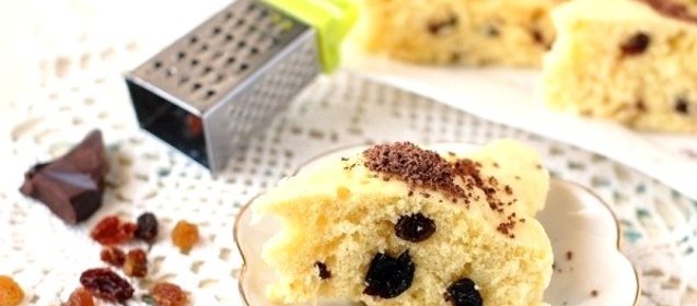 Ванильный манник с изюмом в микроволновке