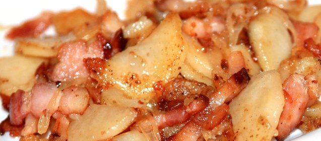 Картошка с салом в микроволновке