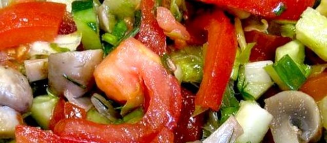 Салат из грибов с луком